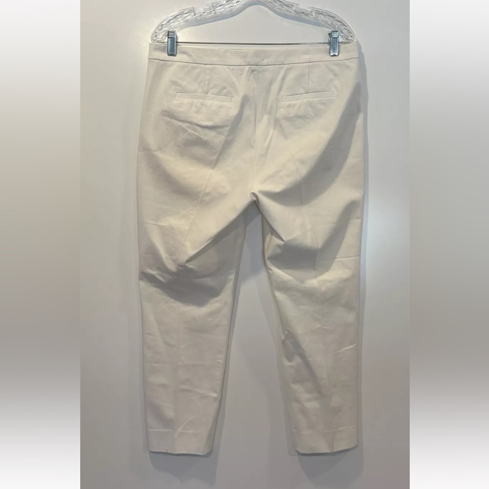 J. Crew White Martie‎ Crop Pants Stretch Cotton Blend Women’s Size 12 (1261) - Picture 4 of 7